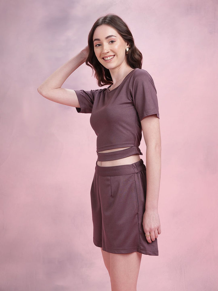 DressBerry Cut-out Detail Top with Shorts Co-Ord Set