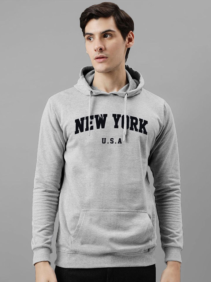 ADRO Men Printed Hooded Pullover Sweatshirt