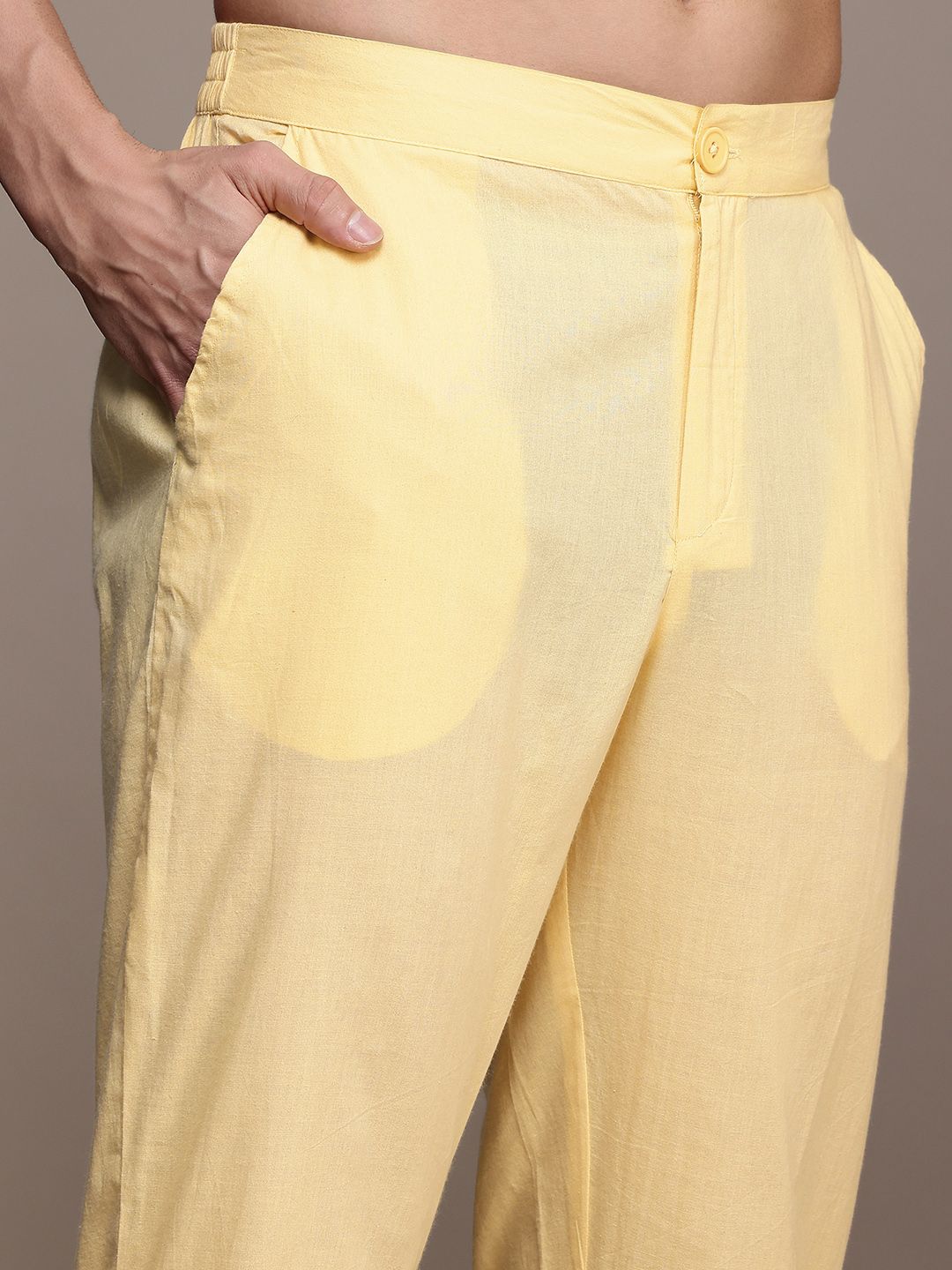 House of Pataudi Men Pure Cotton Jashn Kurta with Trousers