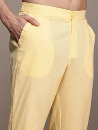 House of Pataudi Men Pure Cotton Jashn Kurta with Trousers