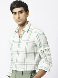 RARE RABBIT Men Solan Slim Fit Tartan Checked Cotton Shirt
