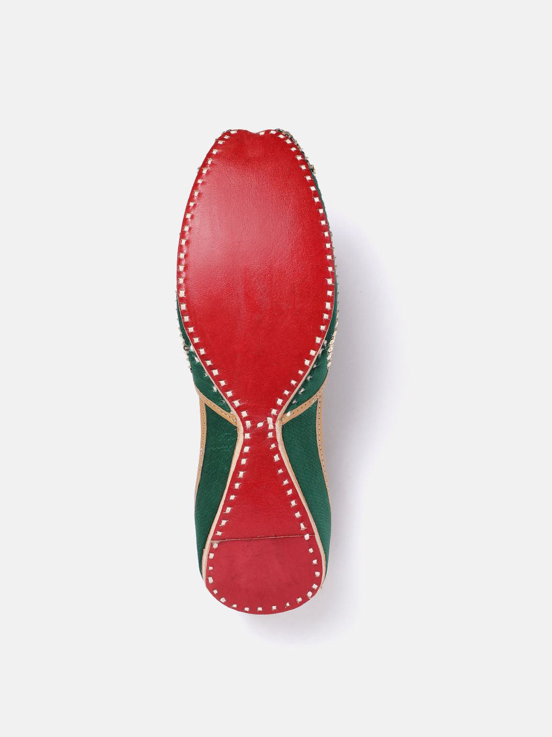 House of Pataudi Leather Embellished Ethnic Mojaris