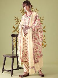 Anouk Indie Floral Print Kurta with Trousers & With Dupatta