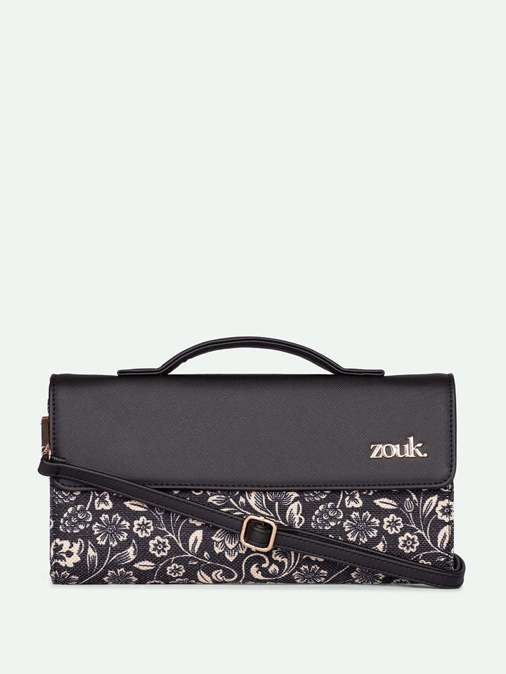 ZOUK Rhea Kapoor FloMotif Textured Water Resistant Jute Envelope Clutch