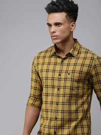 SPYKAR Pure Cotton Slim Fit Checked Casual Shirt