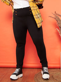SASSAFRAS Curve Women Plus Size High Waist Jeggings