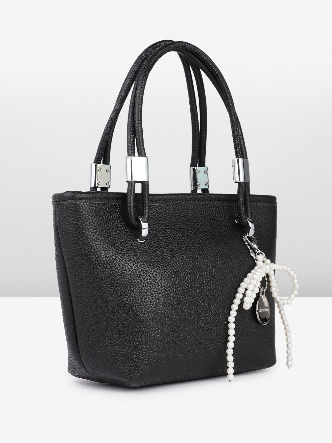 DressBerry  Structured Handheld Bag with Bow Detail