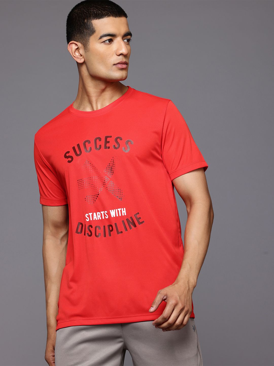 HRX by Hrithik Roshan Men Typography Printed Rapid-Dry Training T-shirt