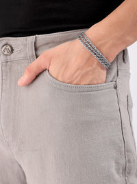 The Indian Garage Co Men Grey Slim Fit Mid-Rise Clean Look Jeans