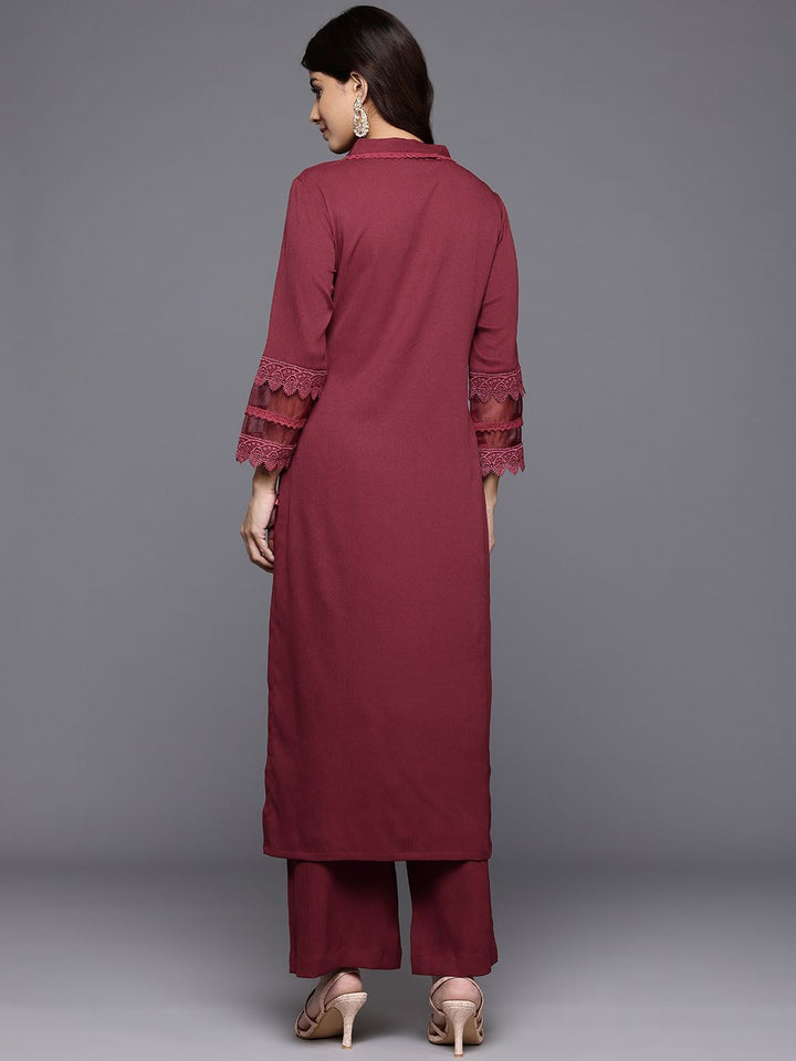 Varanga Laced Crepe Kurta With Palazzos