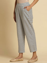 W Women Geometric Printed Cropped Cotton Ethnic Trouser