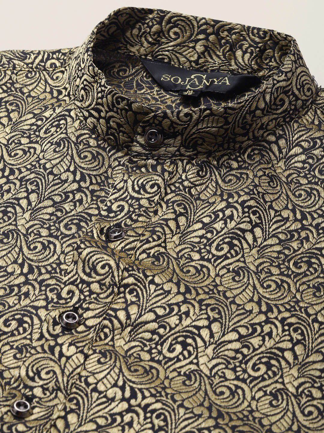 SOJANYA Ethnic Motifs Woven Design Mandarin Collar Kurta