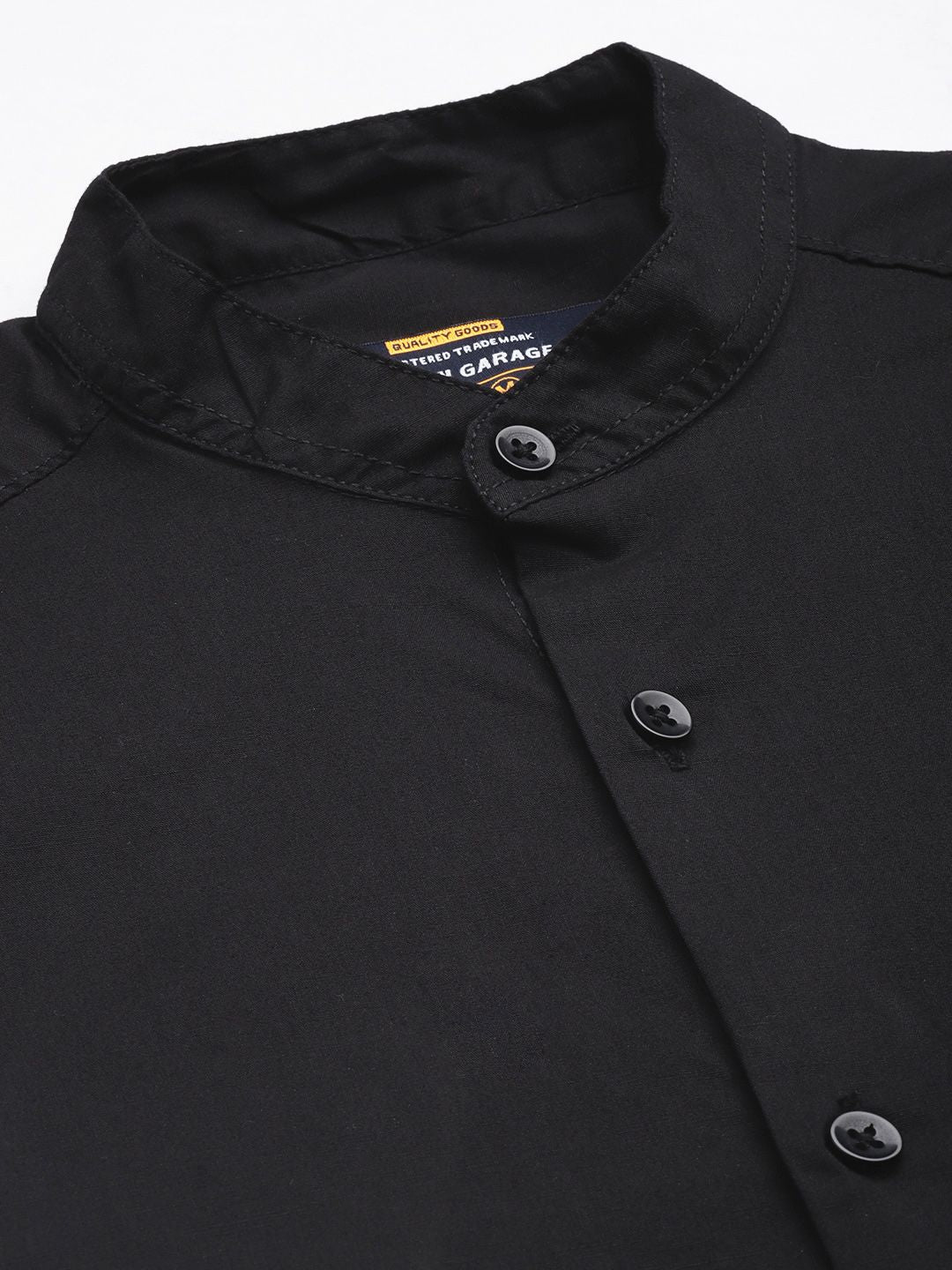 The Indian Garage Co Men Black Cotton Casual Shirt