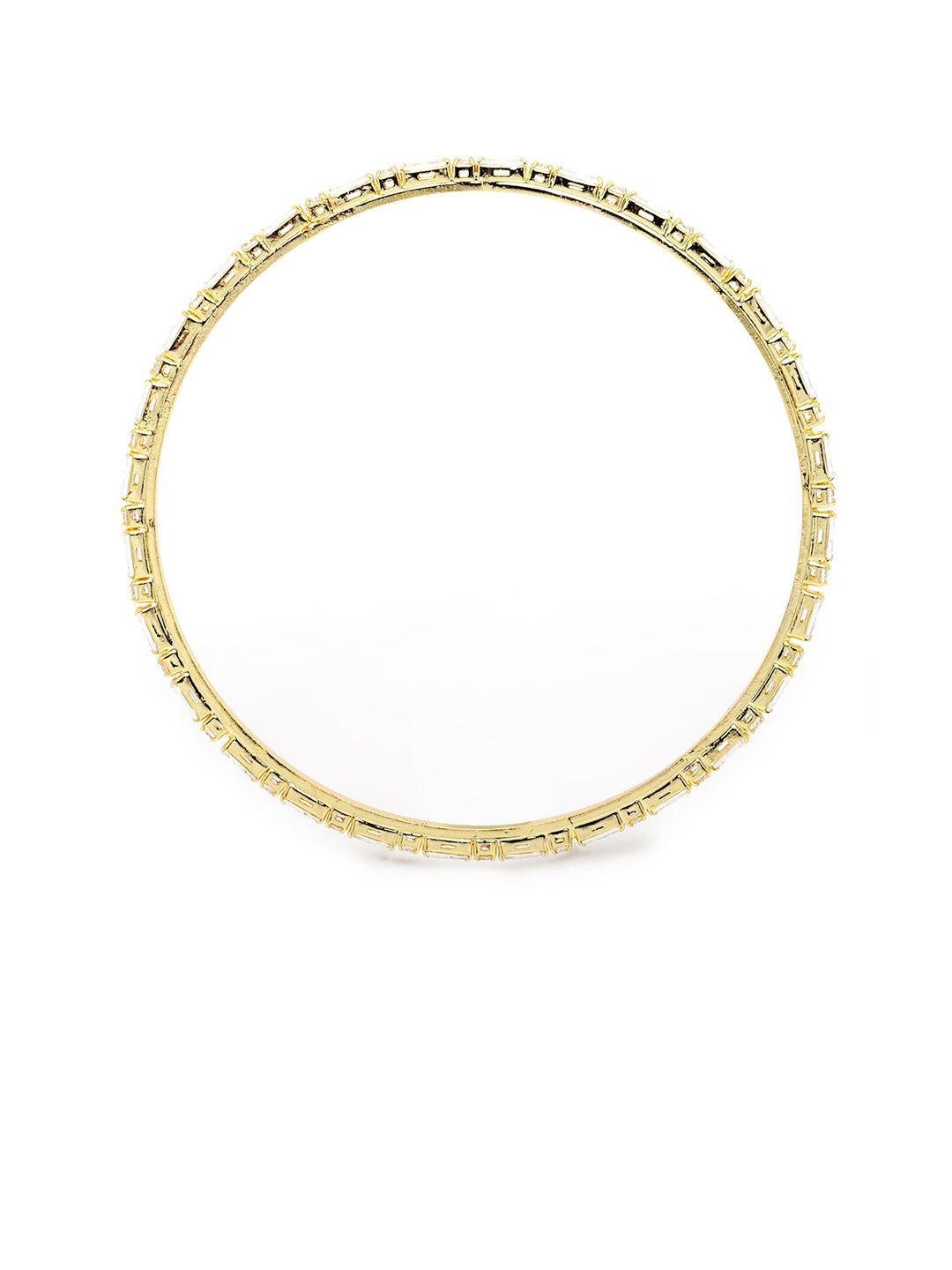 KARATCART Set Of 4 Gold-Plated AD Studded Handcrafted Bangles