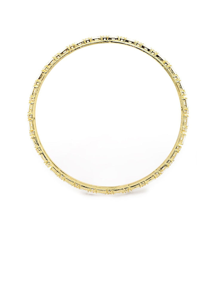 KARATCART Set Of 4 Gold-Plated AD Studded Handcrafted Bangles