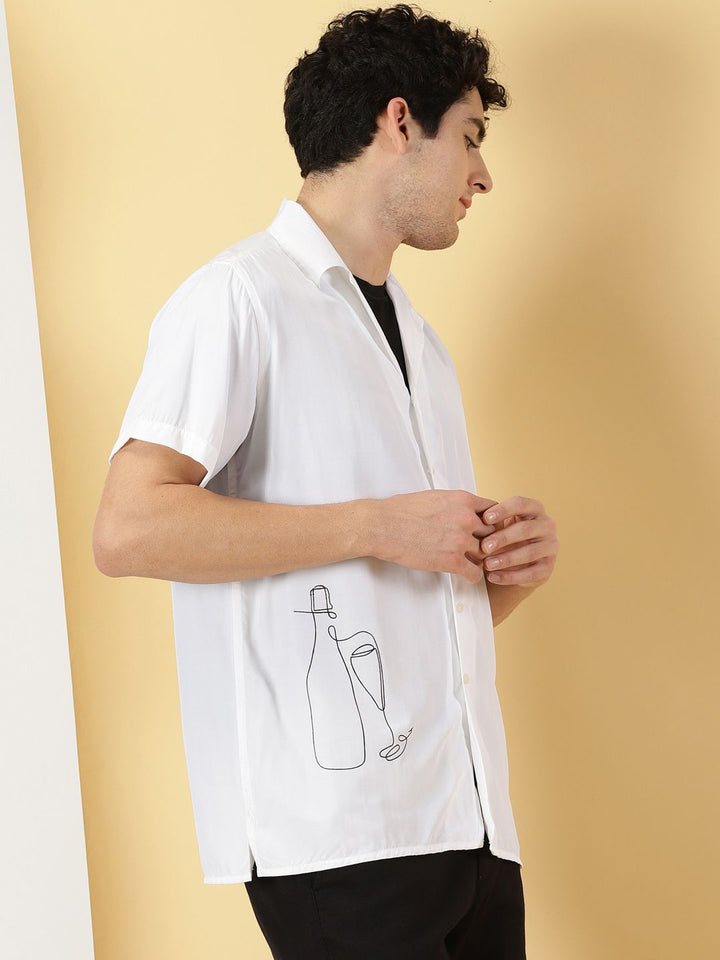 Thomas Scott Classic Spread Collar Short Sleeves Casual Shirt