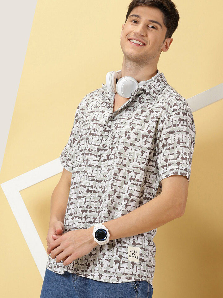 Thomas Scott Classic Abstract Printed Cotton Casual Shirt