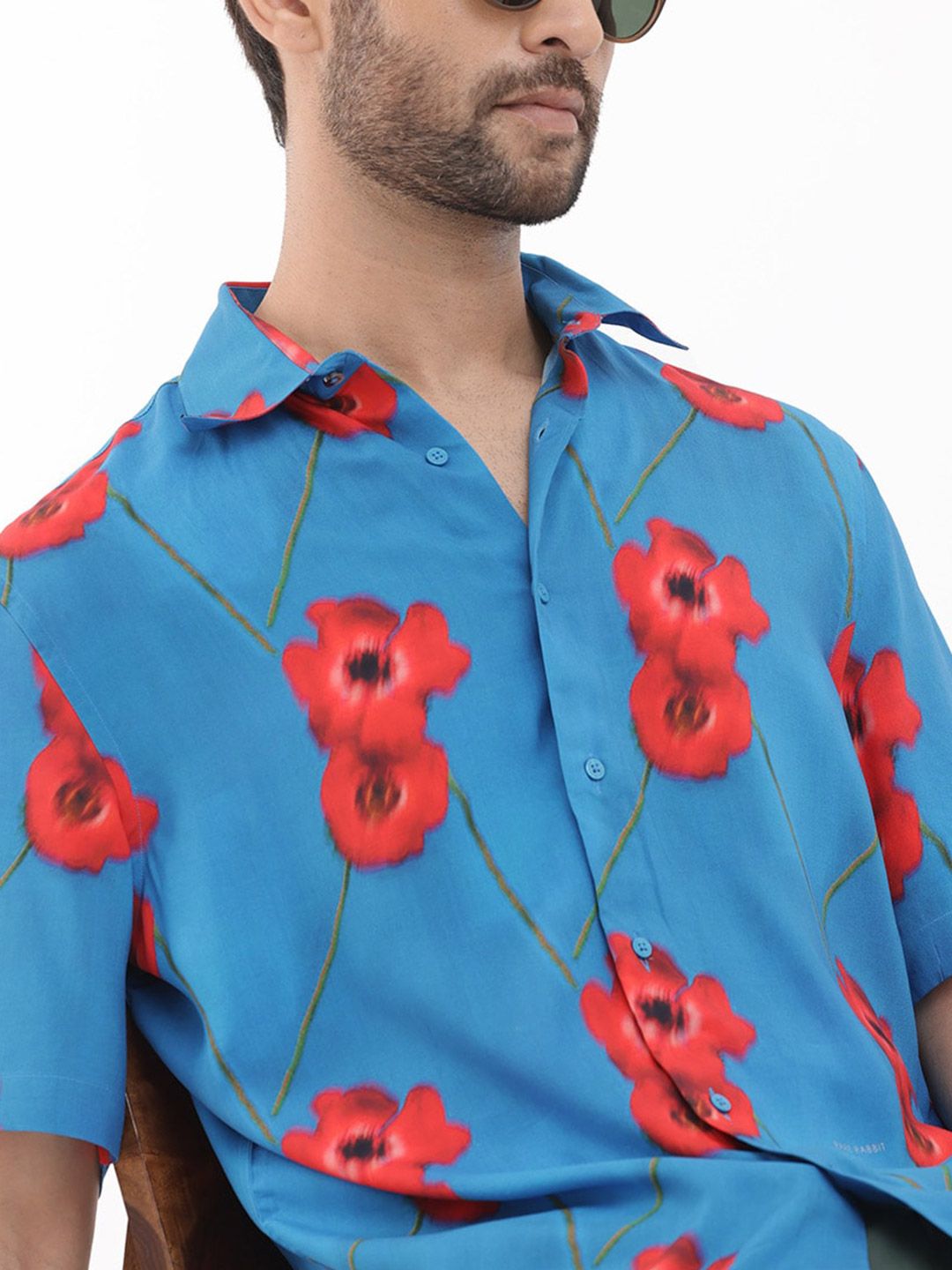 RARE RABBIT Men Bloomer Slim Fit Floral Printed Shirt