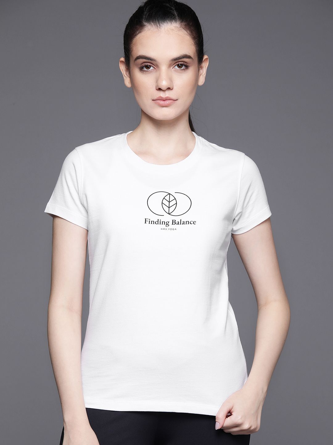 HRX by Hrithik Roshan Pure Cotton Printed Yoga T-shirt