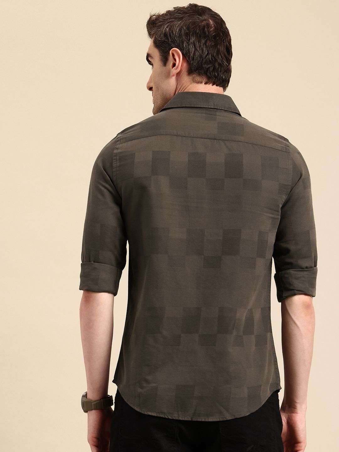 Being Human Slim Fit Self Checked Casual Shirt