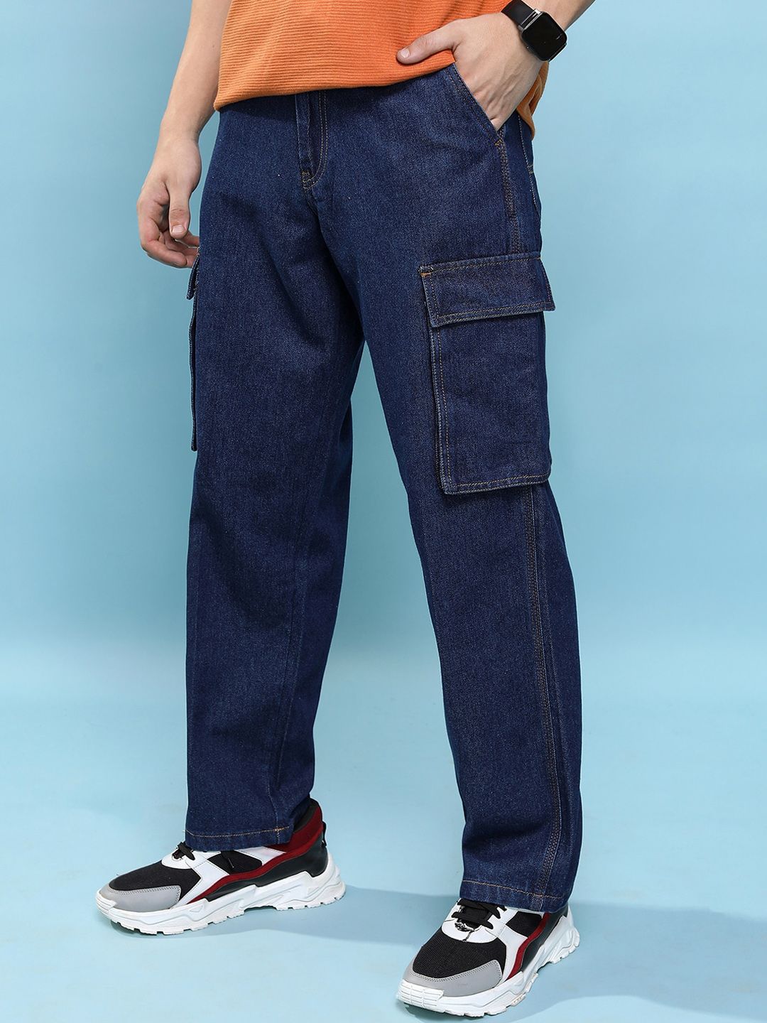 HIGHLANDER Men Blue Relaxed Fit Mid-Rise Clean Look Light Fade Jeans