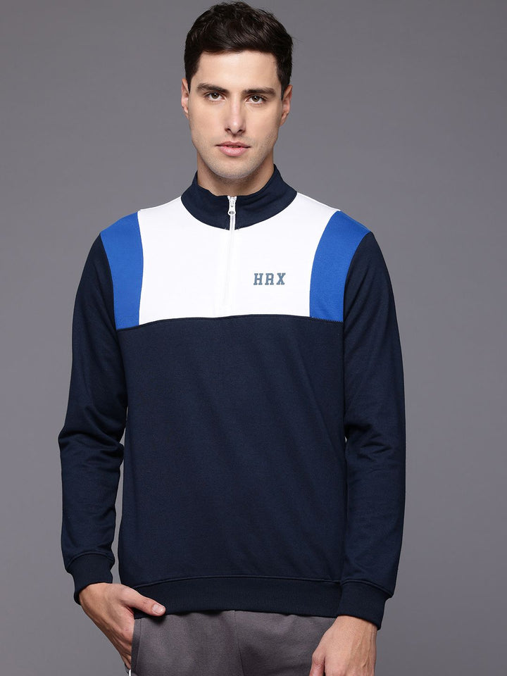HRX by Hrithik Roshan Colourblocked Half Zipper Lifestyle Sweatshirt
