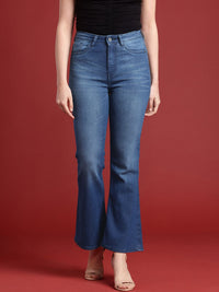 all about you Women Flared High-Rise Light Fade Stretchable Jeans