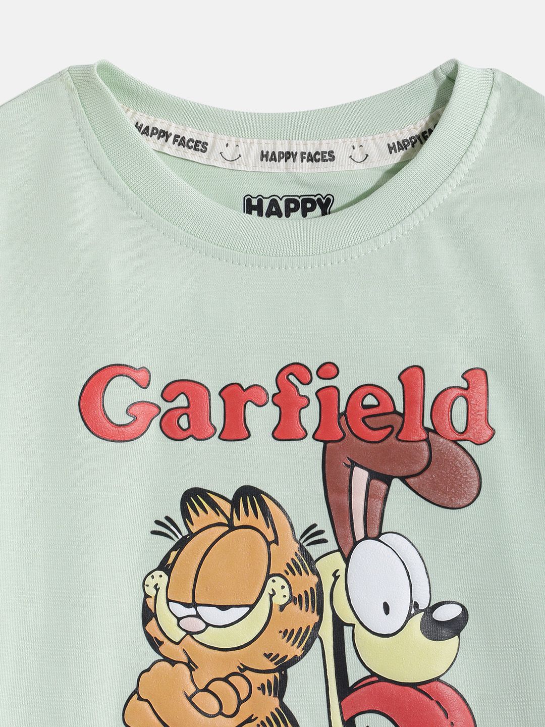Happy Faces Boys Garfield Printed Pure Cotton T-shirt
