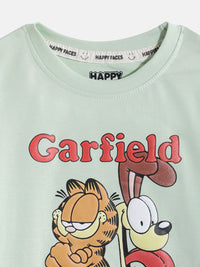 Happy Faces Boys Garfield Printed Pure Cotton T-shirt