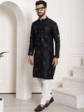 SOJANYA Mandarin Collar Mirror Work Kurta With Trousers