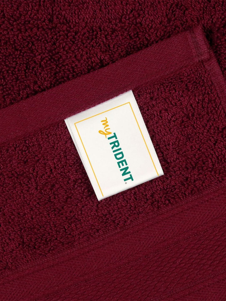 MYTRIDENT Maroon Cotton 500 GSM Bath Towel
