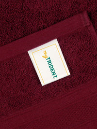 MYTRIDENT Maroon Cotton 500 GSM Bath Towel