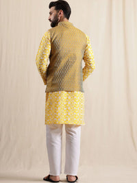 Anouk Men Ethnic Motifs Embroidered Regular Kurta with Pyjamas & Nehru Jacket