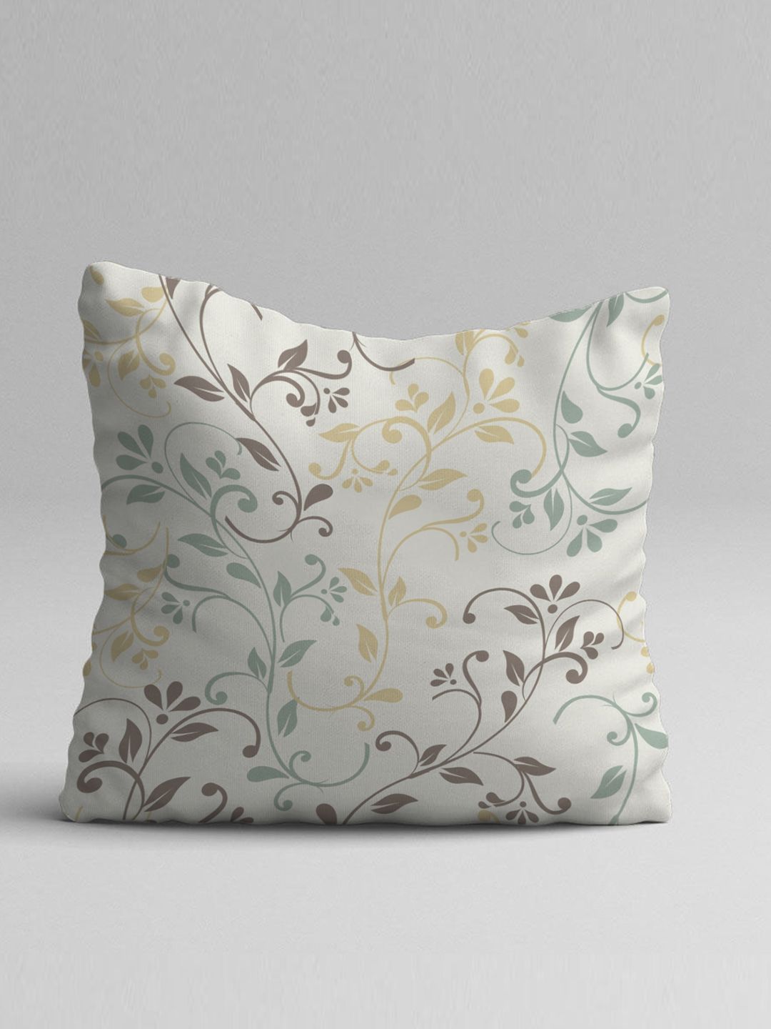 STITCHNEST Teal & Off White Set of 5 Ethnic Motifs Square Cushion Covers