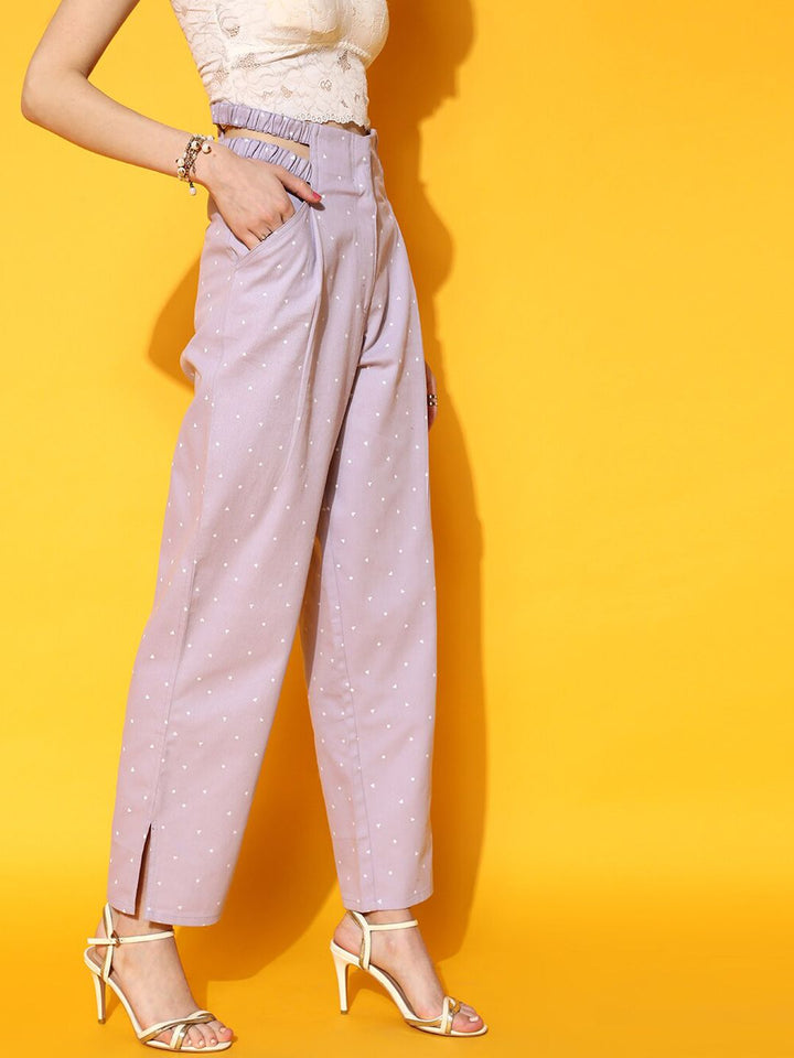 STREET 9 Women Lavender Solid Trousers