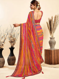 KALINI Leheriya Dyed Pure Chiffon Saree