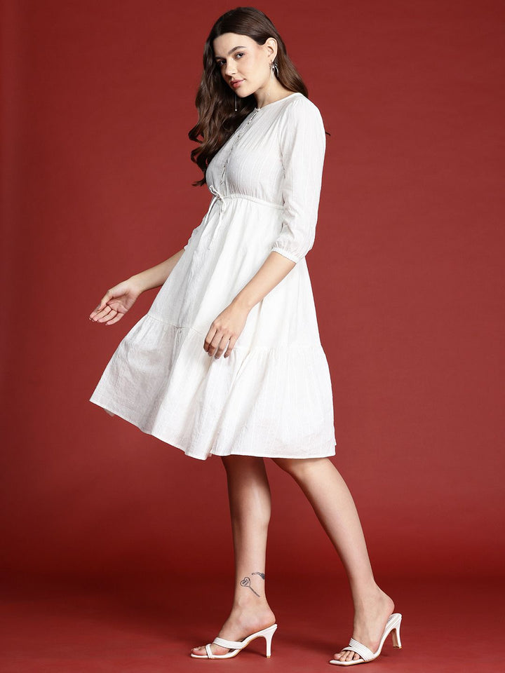 all about you Pure Cotton Cinched Waist A-Line Dress