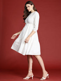 all about you Pure Cotton Cinched Waist A-Line Dress