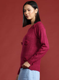 all about you Floral Crochet Pullover
