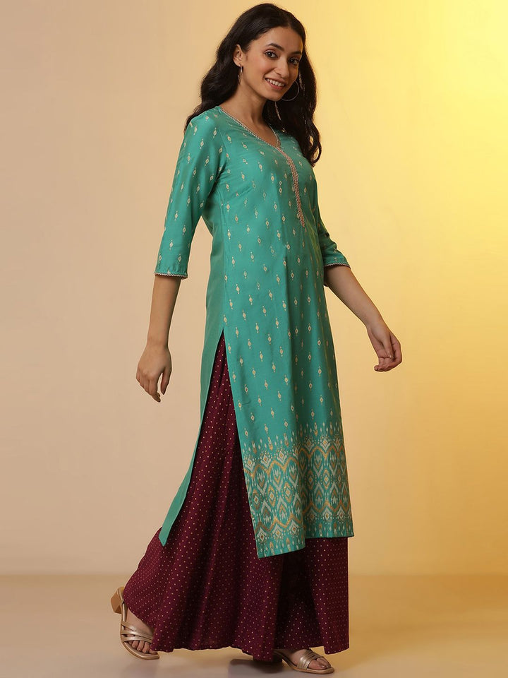 AURELIA Ethnic Motifs Printed Straight Kurta