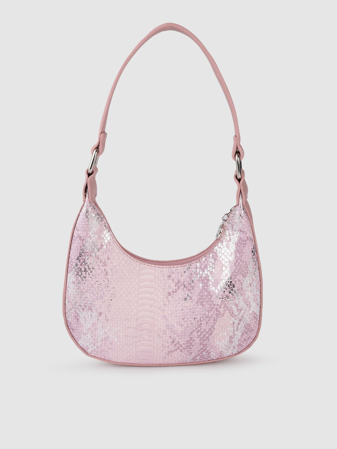 Lino Perros Women Pink Animal Printed PU Structured Shoulder Bag