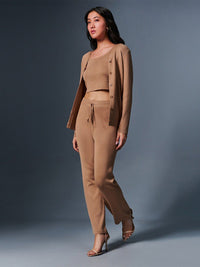 AND Sleeveless Crop Top With Trousers & Jacket