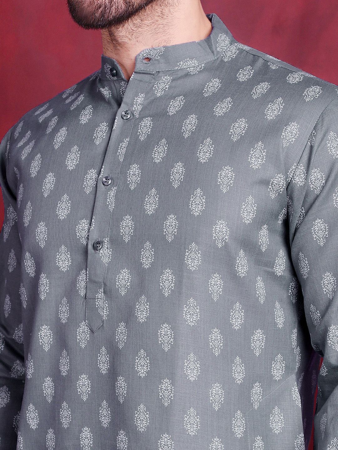 JOMPERS ETHNIC MOTIF PRINTED CART COLTAR COLTON COTTON PURE KURTA WITH CHURIDAR