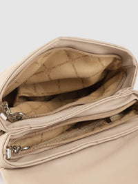 Lino Perros Beige Quilted Satchel