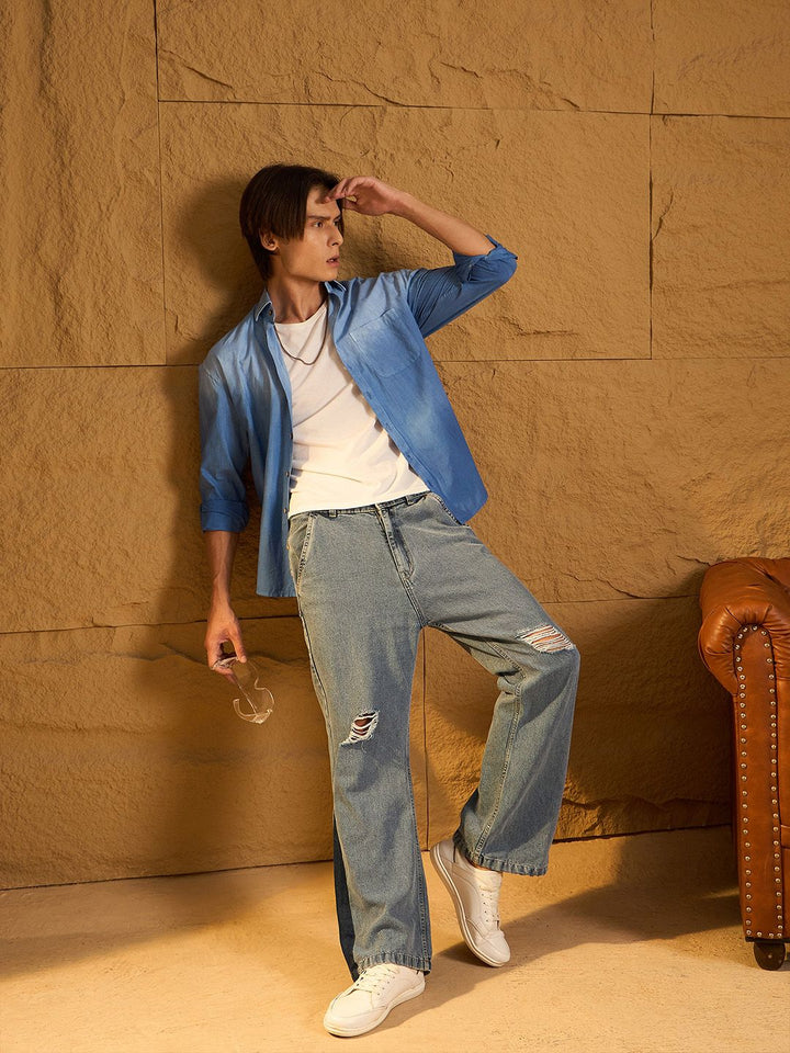 DENNISON Drop Shoulder Oversized Ombre Dyed Shirt