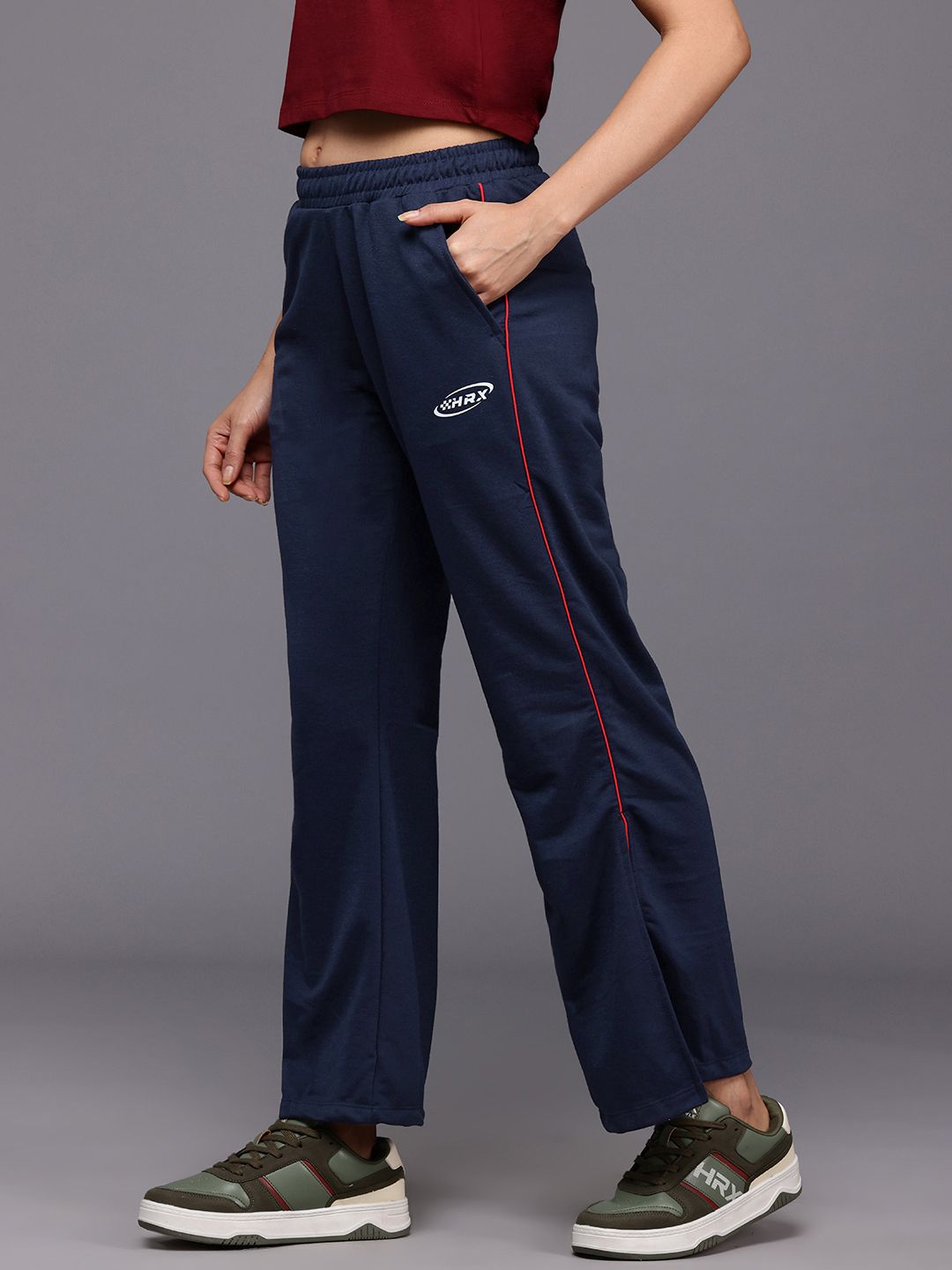 HRX by Hrithik Roshan Women Striped Detail Casual Track pants