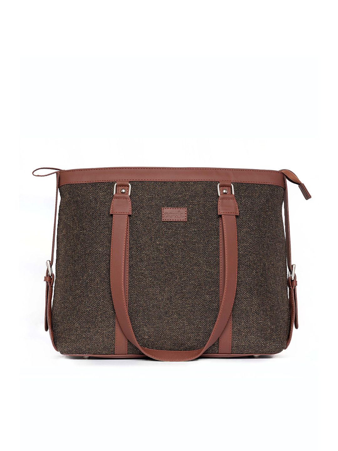 ZOUK Women Brown Structured 16 Inch Laptop Shoulder Bag