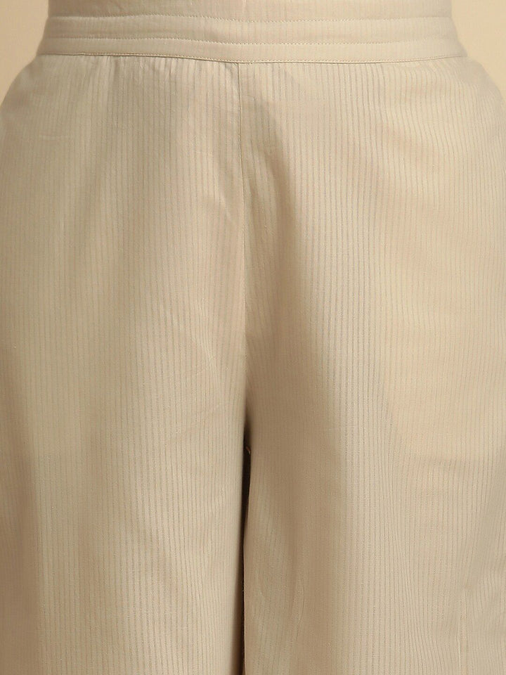 W Women Mid-Rise Pure Cotton Ethnic Parallel Trousers