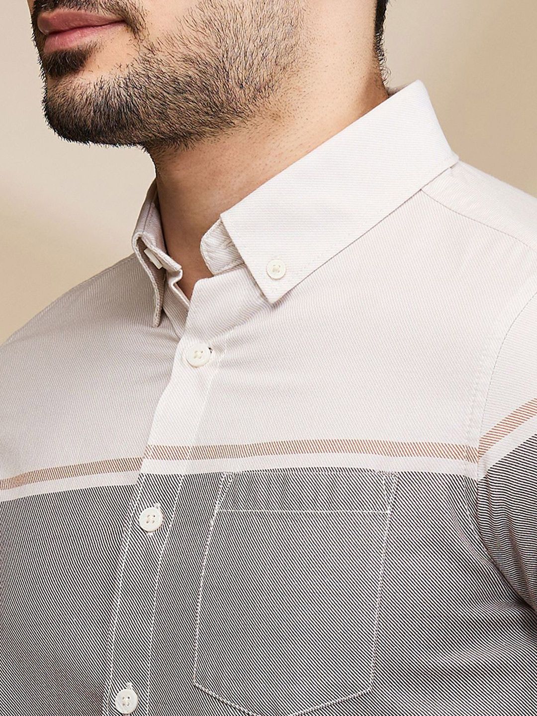 Being Human Men Slim Fit Horizontal Stripes Opaque Striped Casual Shirt
