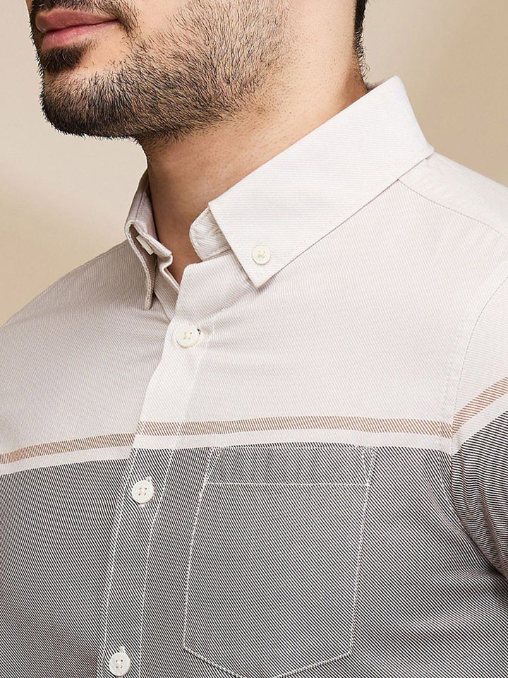 Being Human Men Slim Fit Horizontal Stripes Opaque Striped Casual Shirt